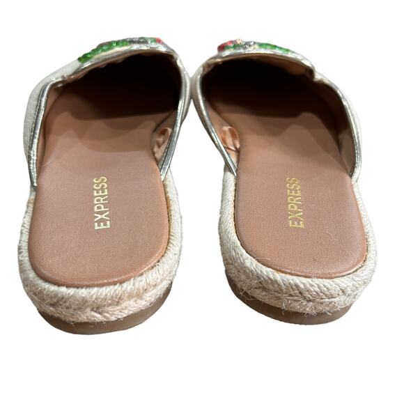 Express Cherry Rhinestone Slip ons Flats Size 7 Retro Glam Twee Coquette Comfy - Picture 8 of 8